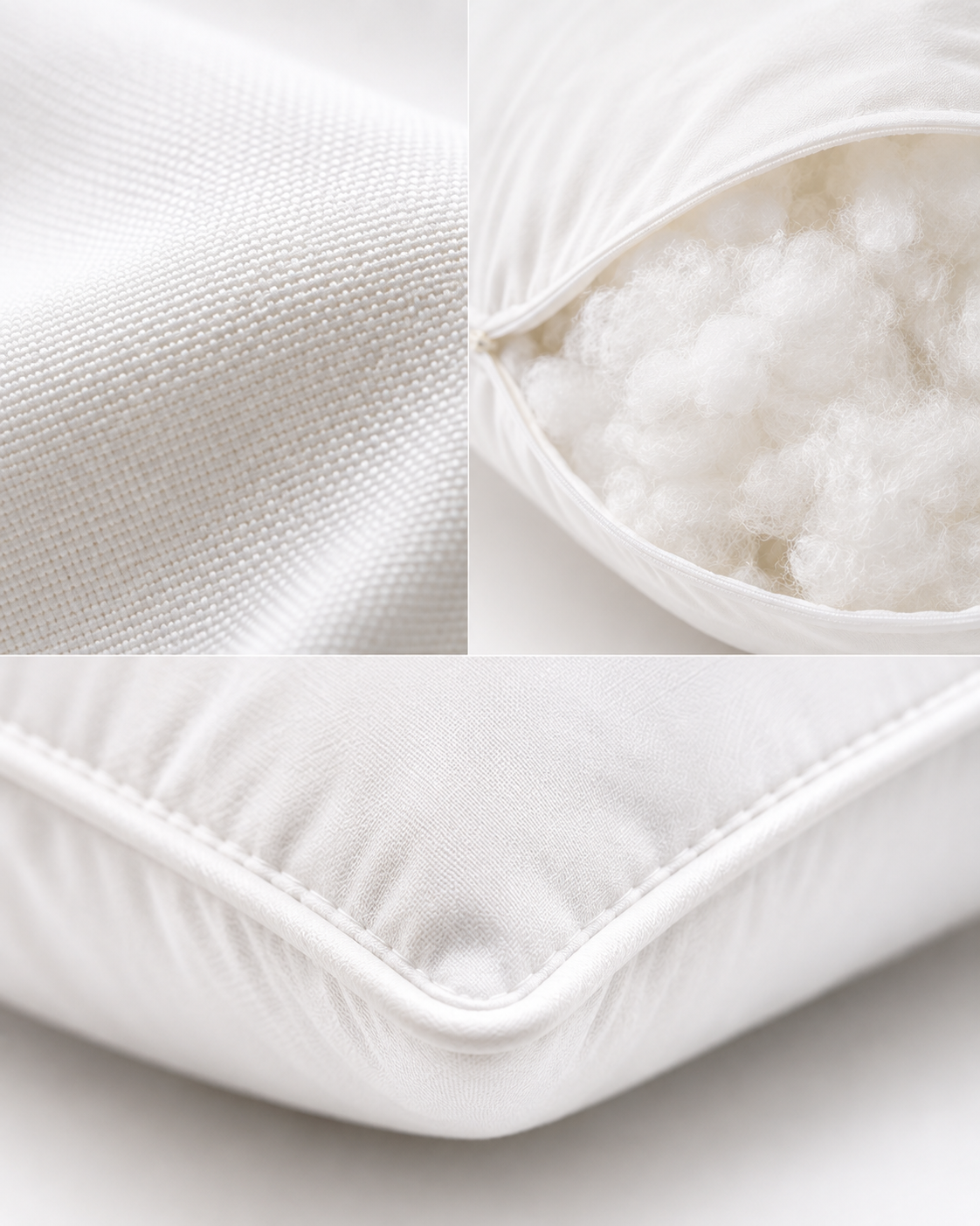 NestoraSleep™ CloudComfort Pillow | Premium Hollow Fiber Sleeping Pillow | Soft & Fluffy Bed Pillow | Height Adjustable | Breathable Neck Support | White | 16 × 27 Inches