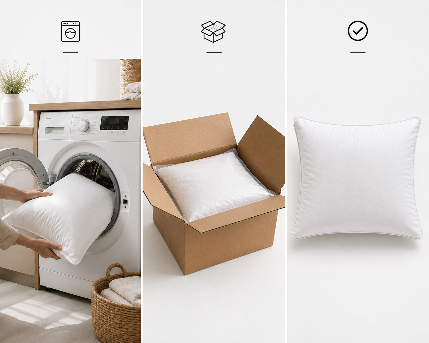 NestoraSleep™ CloudComfort Pillow Set of 2 | Premium Hollow Fiber Sleeping Pillows | Soft & Fluffy Bed Pillows | Breathable Neck Support | White | 16 × 27 Inches
