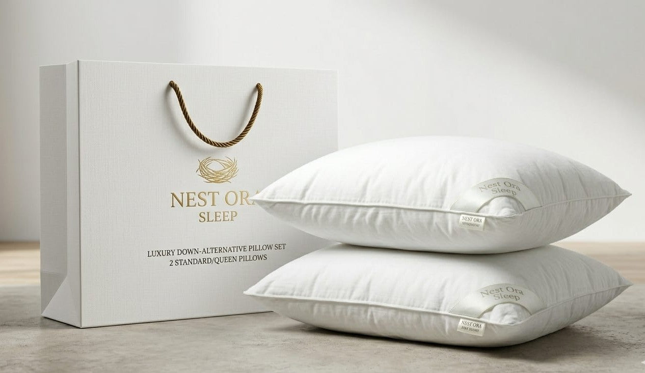 Nestorasleep Hotel Luxury Pillows (Set of 2) – Soft, Fluffy Comfort for 5-Star Sleep at Home