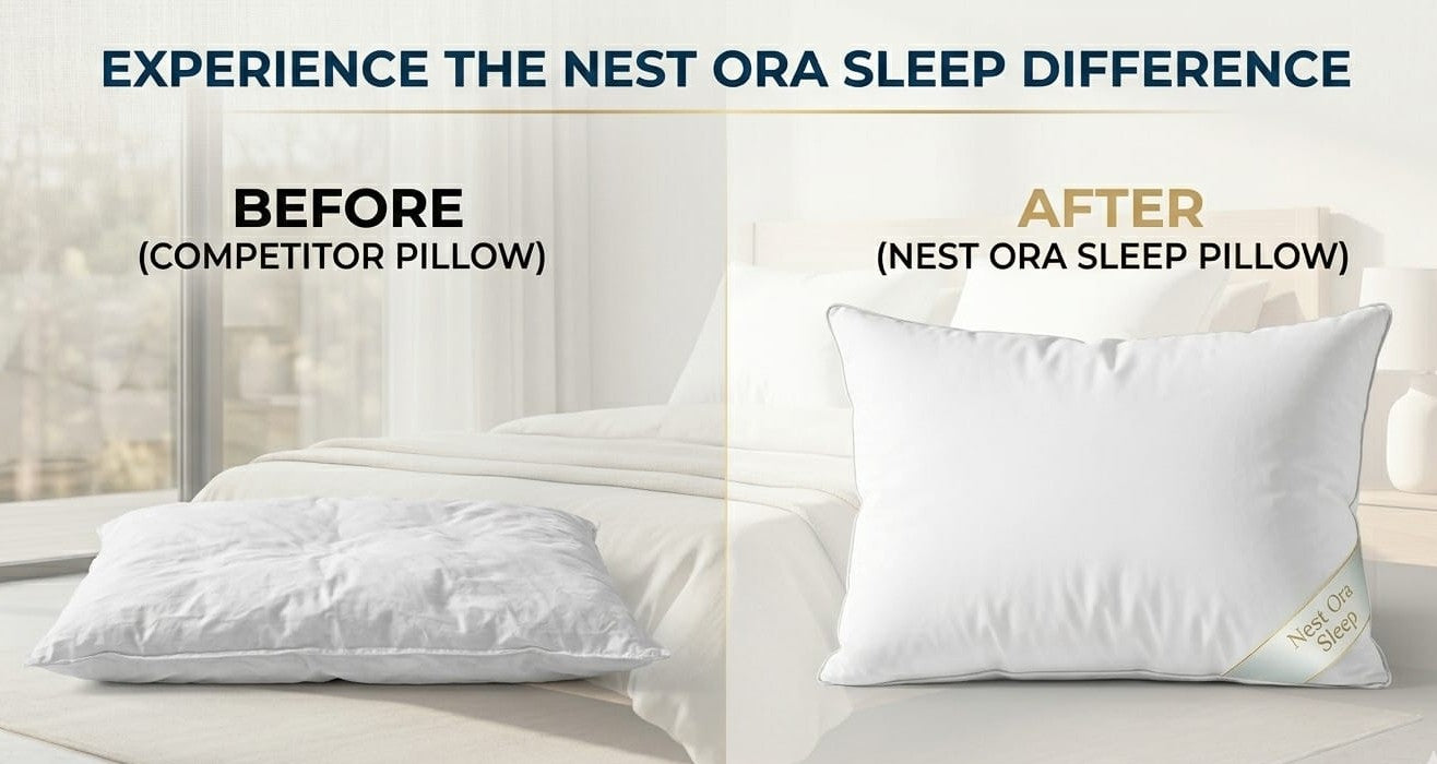 Nestorasleep Hotel Luxury Pillows (Set of 2) – Soft, Fluffy Comfort for 5-Star Sleep at Home