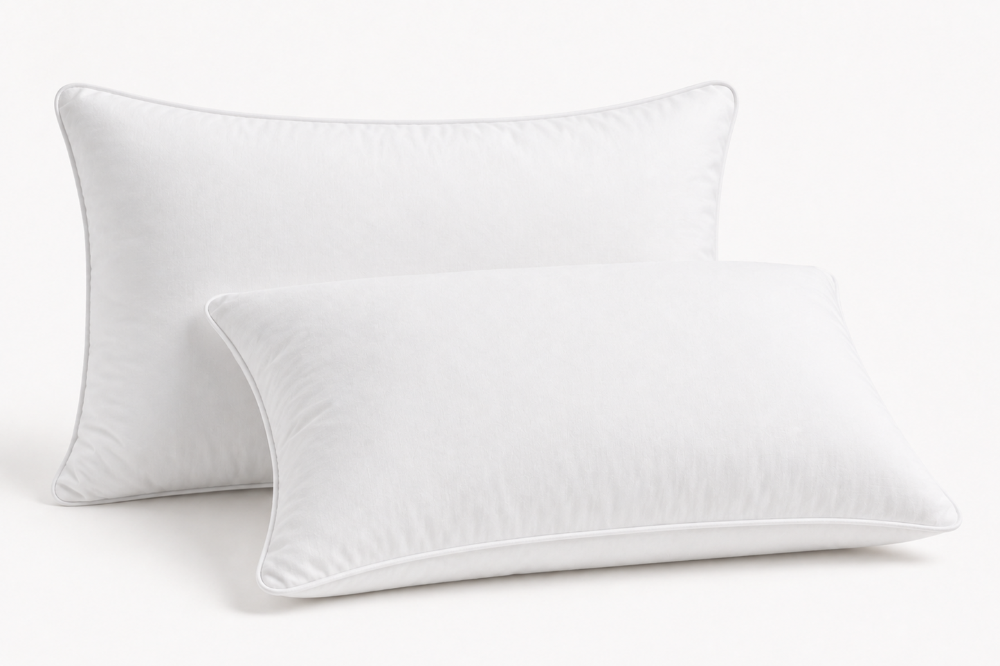 NestoraSleep™ Pure Cotton Pillow Set of 2 | Premium Cotton Sleeping Pillows | Soft & Breathable Bed Pillows | Natural Comfort | White | 16 × 27 Inches