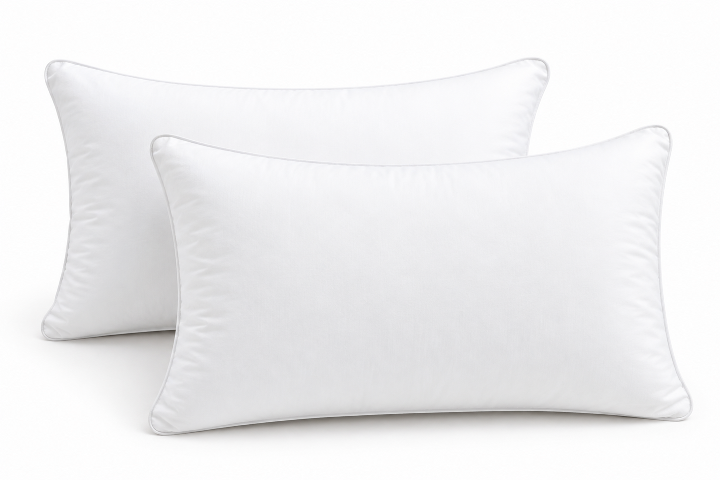 NestoraSleep™ CloudComfort Pillow Set of 2 | Premium Hollow Fiber Sleeping Pillows | Soft & Fluffy Bed Pillows | Breathable Neck Support | White | 16 × 27 Inches